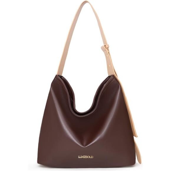 Women Shoulder Handbags with Small Pocket Brown - Picture 1 of 5